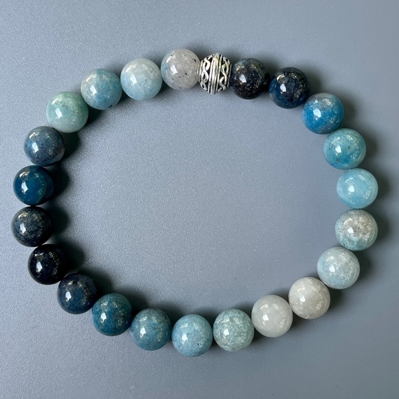 Hand Crafted Jewelry - Shades of Blue Trolleite Handcrafted Bead Bracelet